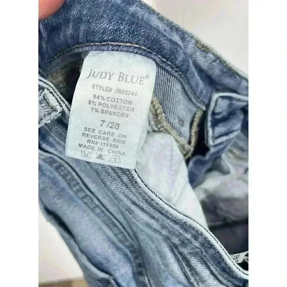 Judy Blue Jeans 7/28 Skinny Fit Front Yoke Distressed Stretch Light Wash JB88244 - Picture 6 of 10